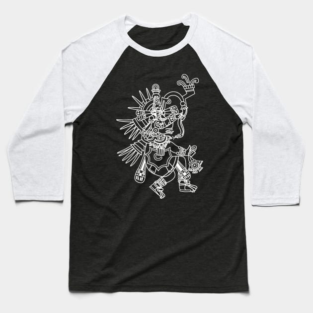 Aztec Quetzalcoatl Drawing Baseball T-Shirt by MeatMan